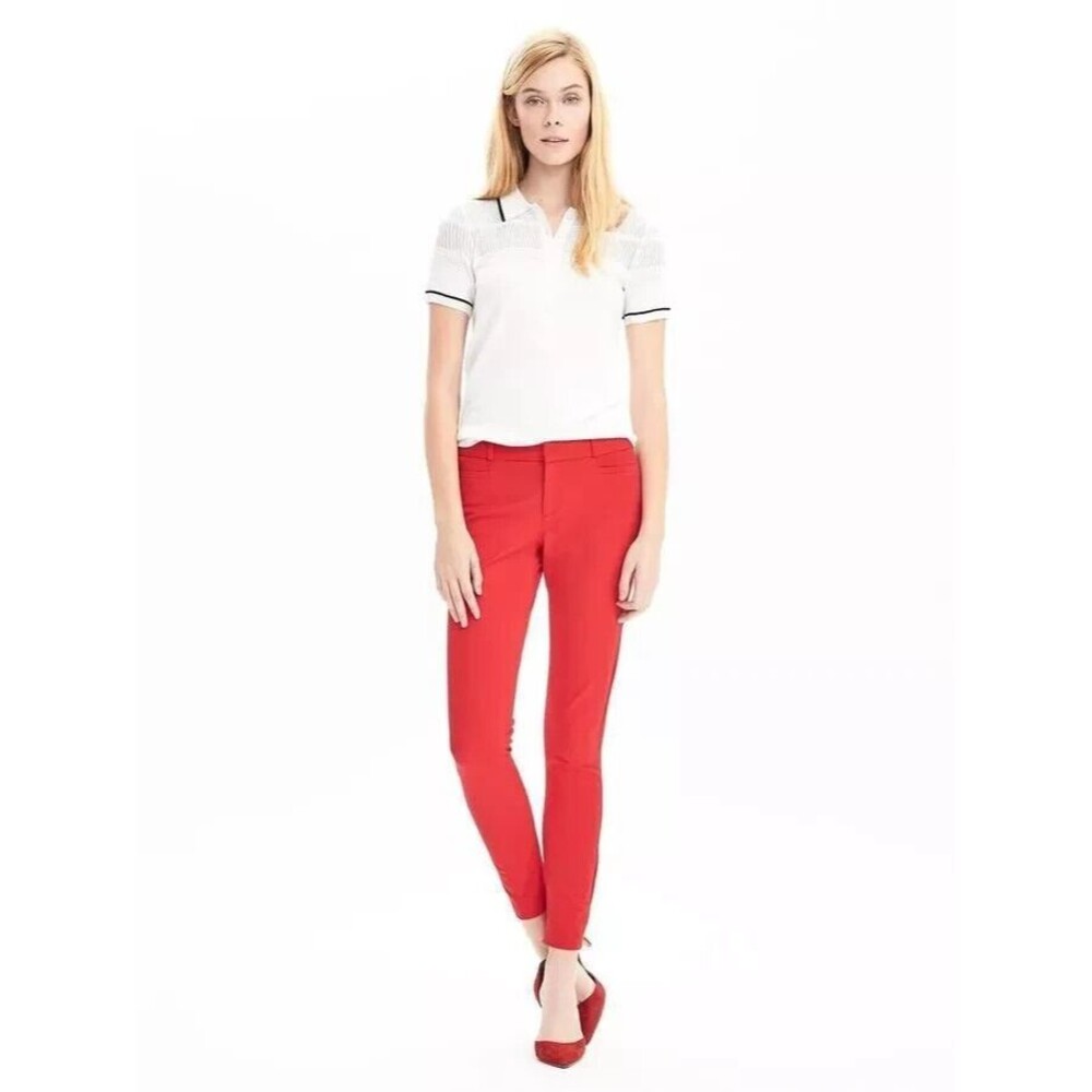 NWT- Banana Republic Sloan Slim Fit Ankle Pants in Red- Size 0